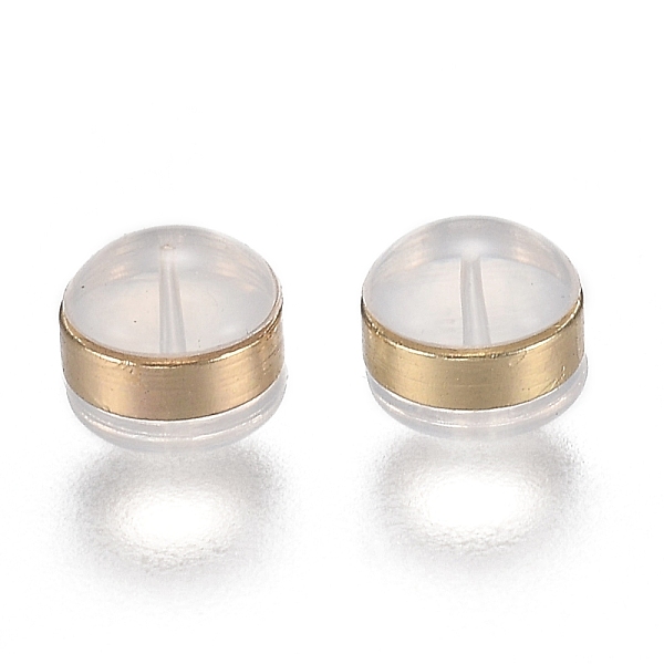 PandaHall Brass Rings Silicone Ear Nuts, Earring Backs, Light Gold, 5.7x5.7x4.5mm, Hole: 1mm Silicone
PandaHall Brass Rings Silicone Ear Nuts, Earring Backs, Light Gold, 5.7x5.7x4.5mm, Hole: 1mm Silicone