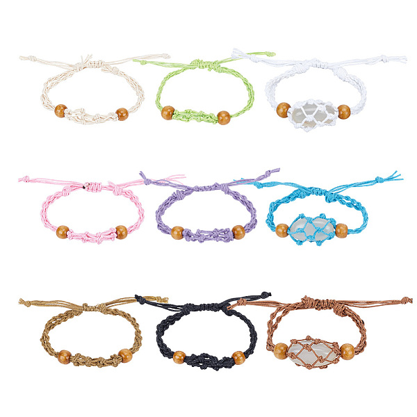 PandaHall 9Pcs 9 Colors Waxed Cotton Cord Braided Bracelets, with Wood Beads, Macrame Pouch Empty Stone Holder for Adjustable Bracelet..., Multicolor
PandaHall 9Pcs 9 Colors Waxed Cotton Cord Braided Bracelets, with Wood Beads, Macrame Pouch Empty Stone Holder for Adjustable Bracelet..., Multicolor
