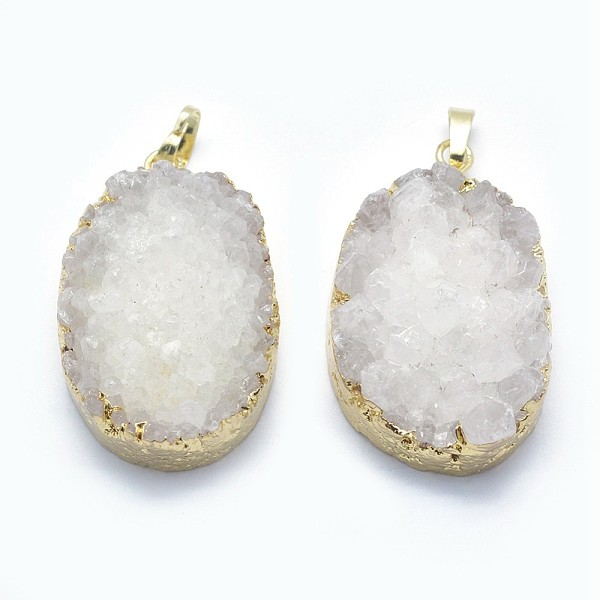PandaHall Natural Quartz Pendants, with Golden Tone Brass Findings, Oval, White, 42~42.5x26~31x11~16mm, Hole: 5x8mm Quartz Oval White
PandaHall Natural Quartz Pendants, with Golden Tone Brass Findings, Oval, White, 42~42.5x26~31x11~16mm, Hole: 5x8mm Quartz Oval White