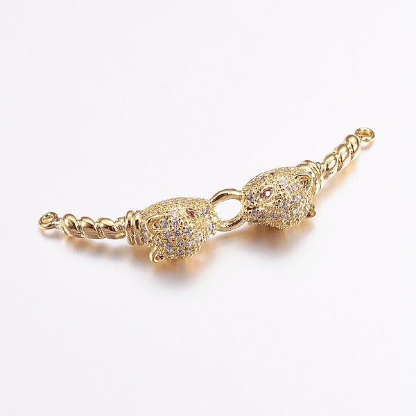 PandaHall Brass Micro Pave Cubic Zirconia Links, Leopard Head, Golden, 7x42x13mm, Hole: 1mm Brass+Cubic Zirconia Leopard Clear
PandaHall Brass Micro Pave Cubic Zirconia Links, Leopard Head, Golden, 7x42x13mm, Hole: 1mm Brass+Cubic Zirconia Leopard Clear