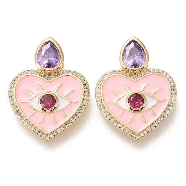 PandaHall Brass Micro Pave Cubic Zirconia Pendants, with Enamel, Long-Lasting Plated, Heart & Teardrop & Eye, Pink, Golden, 27x20.5x4.5mm...
PandaHall Brass Micro Pave Cubic Zirconia Pendants, with Enamel, Long-Lasting Plated, Heart & Teardrop & Eye, Pink, Golden, 27x20.5x4.5mm...