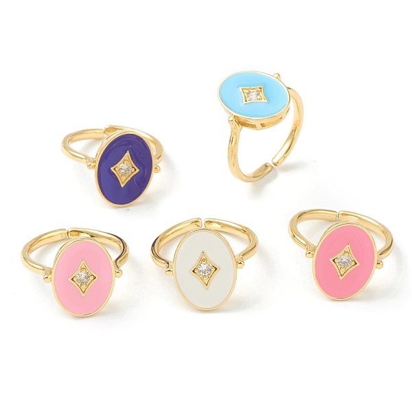PandaHall Brass Micro Pave Clear Cubic Zirconia Cuff Rings, with Enamel, Oval with Star, Golden, Mixed Color, US Size 6(16.5mm) Brass+Cubic..., Multicolor
PandaHall Brass Micro Pave Clear Cubic Zirconia Cuff Rings, with Enamel, Oval with Star, Golden, Mixed Color, US Size 6(16.5mm) Brass+Cubic..., Multicolor