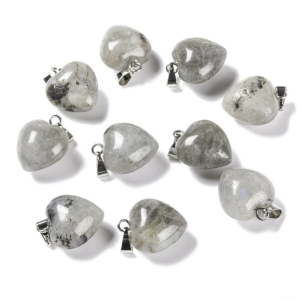 PandaHall Natural Labradorite Pendants, with Platinum Brass Loops, Heart, 18~19x15~15.5x6~8mm, Hole: 6x2.5~3mm Labradorite Heart
PandaHall Natural Labradorite Pendants, with Platinum Brass Loops, Heart, 18~19x15~15.5x6~8mm, Hole: 6x2.5~3mm Labradorite Heart