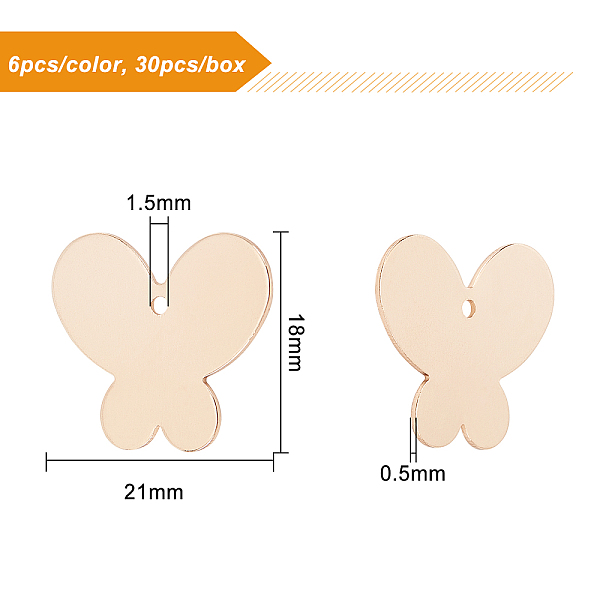 PandaHall BENECREAT 30Pcs 5 Colors Brass Pendants, Stamping Blank Tag, Butterfly, Mixed Color, 18x21x0.5mm, Hole: 1.5mm Brass Butterfly
PandaHall BENECREAT 30Pcs 5 Colors Brass Pendants, Stamping Blank Tag, Butterfly, Mixed Color, 18x21x0.5mm, Hole: 1.5mm Brass Butterfly