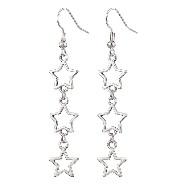 PandaHall Star Hollow Alloy Dangle Earrings for Women, Platinum, 64.5x12mm Alloy Star
PandaHall Star Hollow Alloy Dangle Earrings for Women, Platinum, 64.5x12mm Alloy Star