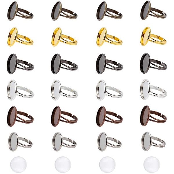 PandaHall 60 Pcs Cabochon Ring Trays Adjustable Brass Pad Ring Findings and Transparent Glass Cabochon Brass+Glass Clear
PandaHall 60 Pcs Cabochon Ring Trays Adjustable Brass Pad Ring Findings and Transparent Glass Cabochon Brass+Glass Clear