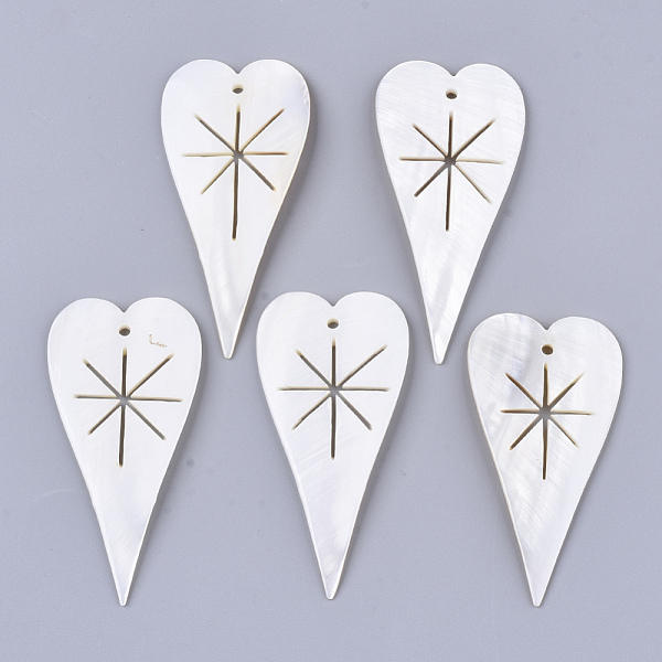PandaHall Freshwater Shell Big Pendants, Heart with Star, Creamy White, 68.5~73x35~36x3mm, Hole: 2.5mm Freshwater Shell Heart
PandaHall Freshwater Shell Big Pendants, Heart with Star, Creamy White, 68.5~73x35~36x3mm, Hole: 2.5mm Freshwater Shell Heart