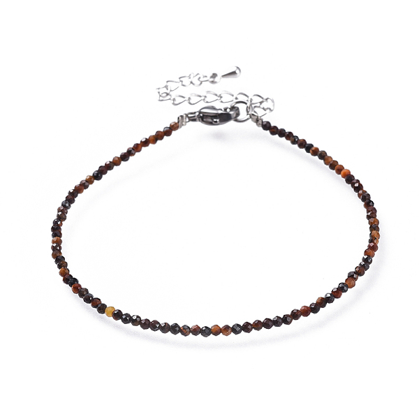 PandaHall Natural Tiger Eye Bead Bracelets, with 304 Stainless Steel Lobster Claw Clasps and Brass Extender Chains, Faceted, 7-1/4 inch...
PandaHall Natural Tiger Eye Bead Bracelets, with 304 Stainless Steel Lobster Claw Clasps and Brass Extender Chains, Faceted, 7-1/4 inch...