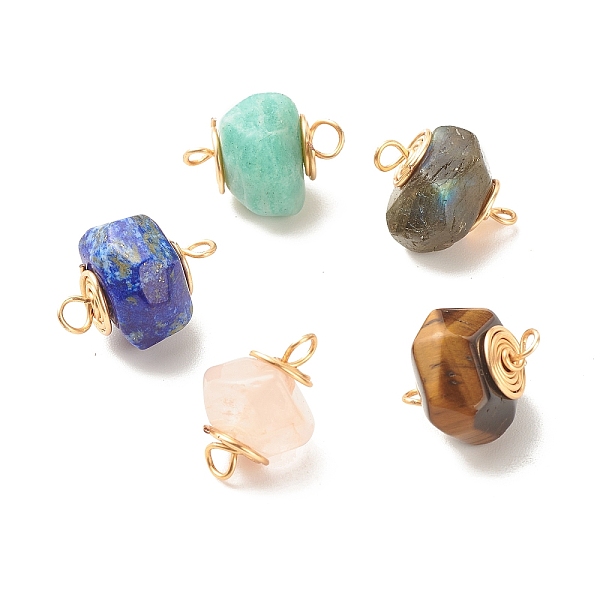 PandaHall Natural Mixed Stone Connector Charms, with Light Gold Tone Copper Wire, Faceted, Mixed Dyed and Undyed, Rondelle...
PandaHall Natural Mixed Stone Connector Charms, with Light Gold Tone Copper Wire, Faceted, Mixed Dyed and Undyed, Rondelle...