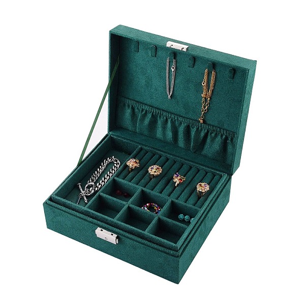 PandaHall Velvet & Wood Jewelry Boxes, Portable Jewelry Storage Case, with Alloy Lock, for Ring Earrings Necklace, Rectangle, Sea Green...
PandaHall Velvet & Wood Jewelry Boxes, Portable Jewelry Storage Case, with Alloy Lock, for Ring Earrings Necklace, Rectangle, Sea Green...