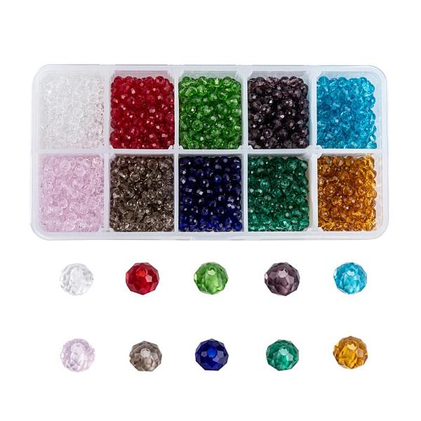 PandaHall Glass Beads, Faceted, Rondelle, Mixed Color, 4x3mm, Hole: 0.4mm, 10 colors, 200pcs/color, 2000pcs/box Glass Rondelle Multicolor
PandaHall Glass Beads, Faceted, Rondelle, Mixed Color, 4x3mm, Hole: 0.4mm, 10 colors, 200pcs/color, 2000pcs/box Glass Rondelle Multicolor