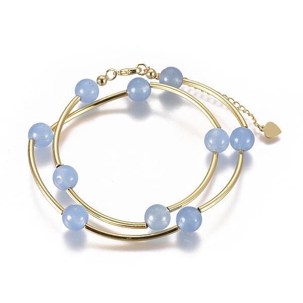 PandaHall Natural Agate Wrap Bracelets, Two Loops, with Golden Plated Brass Findings, Cornflower Blue, 14-5/8 inch(37.2cm) Natural Agate...
PandaHall Natural Agate Wrap Bracelets, Two Loops, with Golden Plated Brass Findings, Cornflower Blue, 14-5/8 inch(37.2cm) Natural Agate...