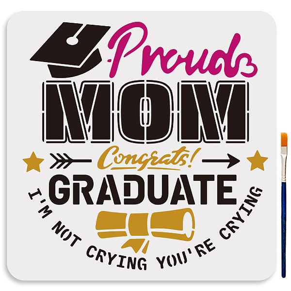 PandaHall Happy Graduation Stencil Template 11.8×11.8inch Large Hat Proud Mom Graduate Stencils with Paint Brush Graduation Celebration...
PandaHall Happy Graduation Stencil Template 11.8×11.8inch Large Hat Proud Mom Graduate Stencils with Paint Brush Graduation Celebration...