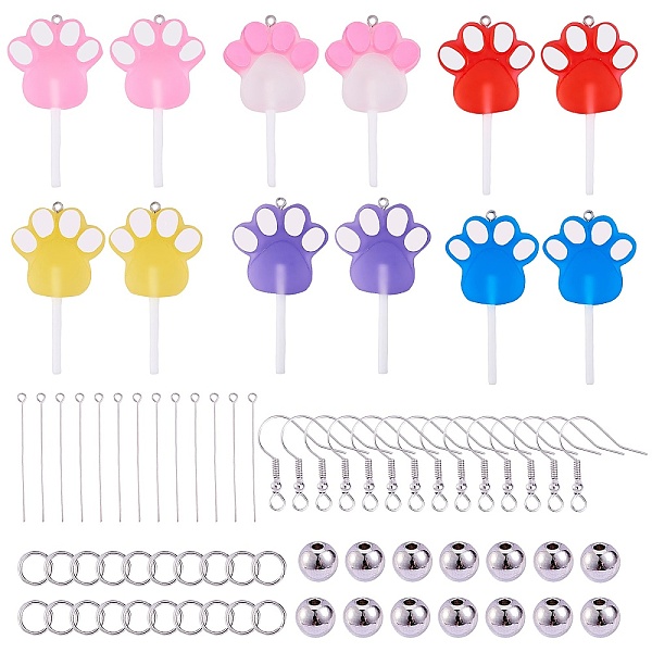 PandaHall DIY Paw Print Lollipop Drop Earring Making Kit, Including Resin Pendants, Iron Earring Hooks & Jump Rings, Brass Beads, 304..., Multicolor
PandaHall DIY Paw Print Lollipop Drop Earring Making Kit, Including Resin Pendants, Iron Earring Hooks & Jump Rings, Brass Beads, 304..., Multicolor