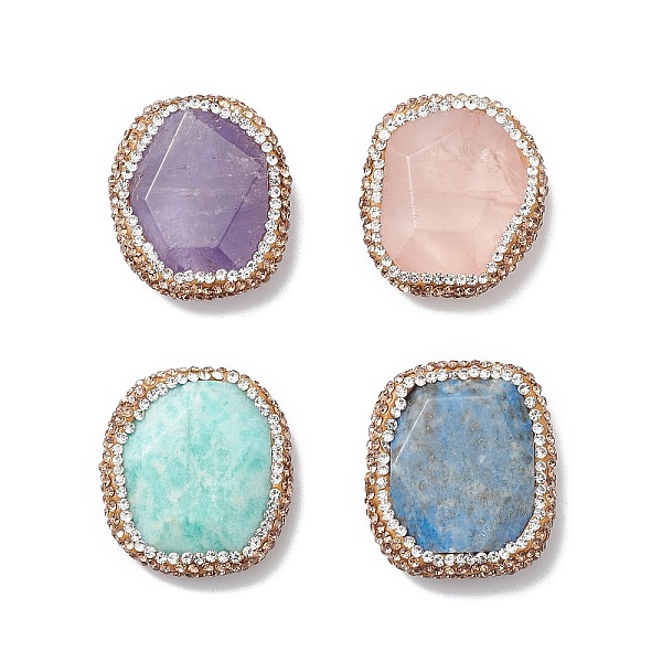 PandaHall Natural Mixed Gemstone Beads, with Polymer Clay Rhinestone, Faceted, Nuggets, 29.5~31x26~27x7~9mm, Hole: 1mm Mixed Stone Nuggets
PandaHall Natural Mixed Gemstone Beads, with Polymer Clay Rhinestone, Faceted, Nuggets, 29.5~31x26~27x7~9mm, Hole: 1mm Mixed Stone Nuggets