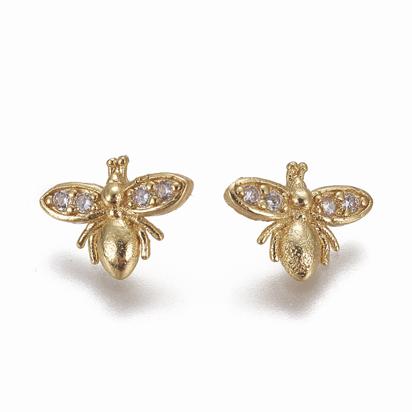 PandaHall Brass Micro Pave Cubic Zirconia Cabochons, Bee, Clear, Golden, 8x10x1.5mm, Pin: 1mm Brass+Cubic Zirconia Bees Clear
PandaHall Brass Micro Pave Cubic Zirconia Cabochons, Bee, Clear, Golden, 8x10x1.5mm, Pin: 1mm Brass+Cubic Zirconia Bees Clear