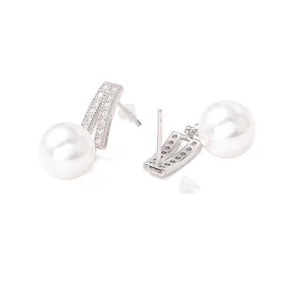 PandaHall Cubic Zirconia Stud Earrings with Glass Pearl, Brass Jewelry for Women, Lead Free & Cadmium Free, Real Platinum Plated, 30mm, Pin..., White
PandaHall Cubic Zirconia Stud Earrings with Glass Pearl, Brass Jewelry for Women, Lead Free & Cadmium Free, Real Platinum Plated, 30mm, Pin..., White
