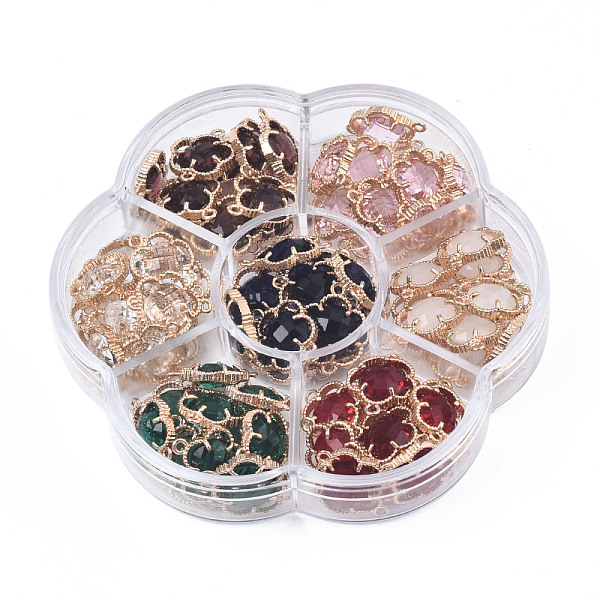 PandaHall 70Pcs 7 Colors K9 Glass Connector Charms, with Light Gold Plated Brass Findings, Flower, Faceted, Mixed Color, 15x11x3.5mm, Hole..., Multicolor
PandaHall 70Pcs 7 Colors K9 Glass Connector Charms, with Light Gold Plated Brass Findings, Flower, Faceted, Mixed Color, 15x11x3.5mm, Hole..., Multicolor