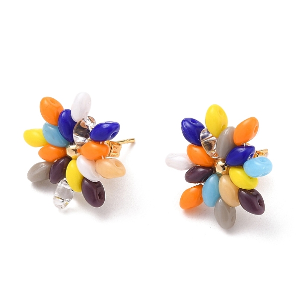 PandaHall Flower Stud Earrings, with Czech Glass Beads, Golden Plated 304 Stainless Steel Stud Earring Findings and Ear Nuts, Colorful...
PandaHall Flower Stud Earrings, with Czech Glass Beads, Golden Plated 304 Stainless Steel Stud Earring Findings and Ear Nuts, Colorful...