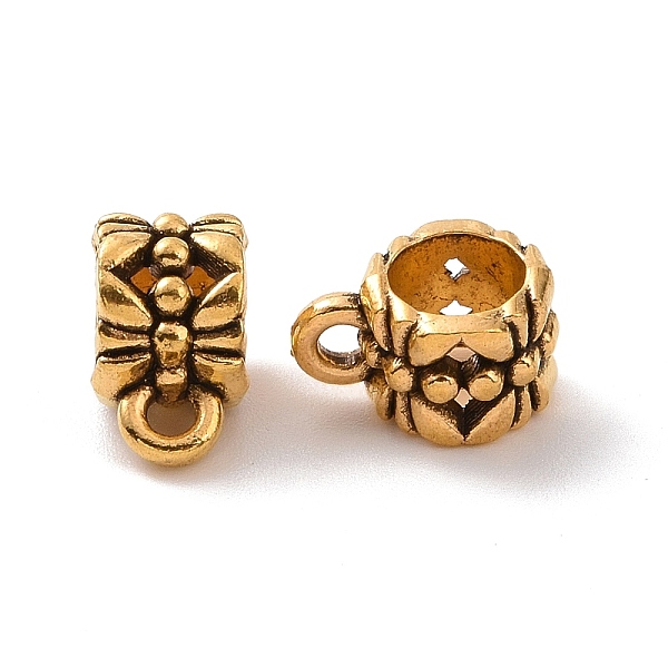 PandaHall Tibetan Style Alloy Tube Bails, Loop Bails, Tube with Floral, Antique Golden, 9.5x5.5x7mm, Hole: 1.2mm, Inner Diameter: 4.8mm...
PandaHall Tibetan Style Alloy Tube Bails, Loop Bails, Tube with Floral, Antique Golden, 9.5x5.5x7mm, Hole: 1.2mm, Inner Diameter: 4.8mm...