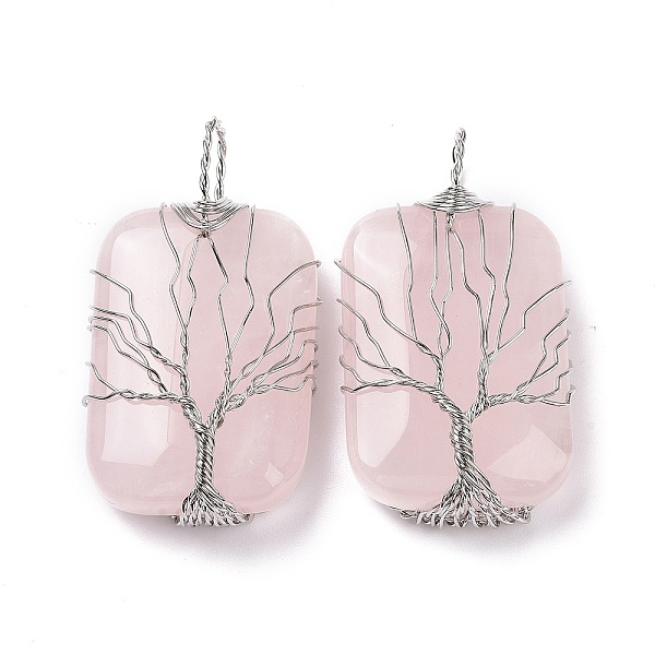 PandaHall Natural Rose Quartz Copper Wire Wrapped Pendants, Rectangle with Tree of Life Charms, Platinum, 46~49x25~27x10~12mm, Hole: 8x9mm...
PandaHall Natural Rose Quartz Copper Wire Wrapped Pendants, Rectangle with Tree of Life Charms, Platinum, 46~49x25~27x10~12mm, Hole: 8x9mm...