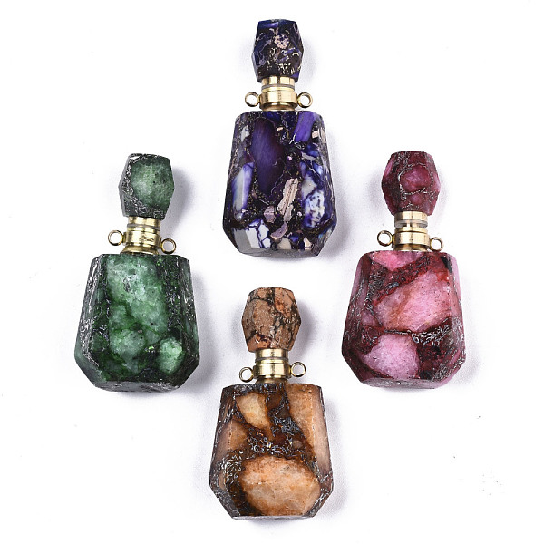 PandaHall Assembled Synthetic Pyrite and Imperial Jasper Openable Perfume Bottle Pendants, with Brass Findings, Dyed, Mixed Color, capacity..., Multicolor
PandaHall Assembled Synthetic Pyrite and Imperial Jasper Openable Perfume Bottle Pendants, with Brass Findings, Dyed, Mixed Color, capacity..., Multicolor