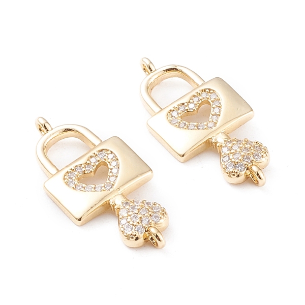 PandaHall Brass Micro Pave Cubic Zirconia Links, Long-Lasting Plated, Lock with Key & Heart, Clear, Real 18K Gold Plated, 26.5x12x3mm, Hole...
PandaHall Brass Micro Pave Cubic Zirconia Links, Long-Lasting Plated, Lock with Key & Heart, Clear, Real 18K Gold Plated, 26.5x12x3mm, Hole...