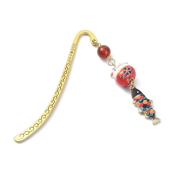 PandaHall Japanese Style Maneki-neko Bookmark, Lucky Cat & Fish Pendant Bookmark with Natural Round Carnelian, Alloy Hook Bookmarks, 84mm...
PandaHall Japanese Style Maneki-neko Bookmark, Lucky Cat & Fish Pendant Bookmark with Natural Round Carnelian, Alloy Hook Bookmarks, 84mm...