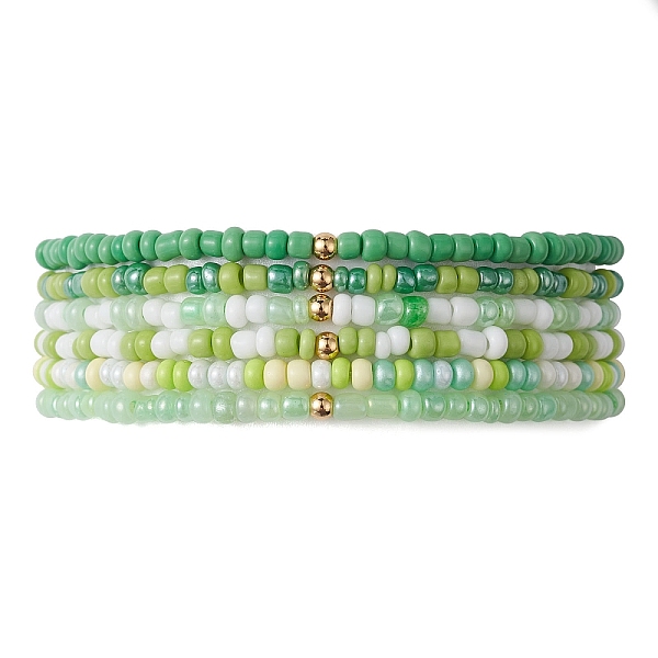 PandaHall 6Pcs Glass Seed & Brass Beaded Stretch Bracelets Set, Stackable Bracelets, Lime, Inner Diameter: 2-1/4 inch(5.7cm), 6pcs/set Glass..., Green
PandaHall 6Pcs Glass Seed & Brass Beaded Stretch Bracelets Set, Stackable Bracelets, Lime, Inner Diameter: 2-1/4 inch(5.7cm), 6pcs/set Glass..., Green
