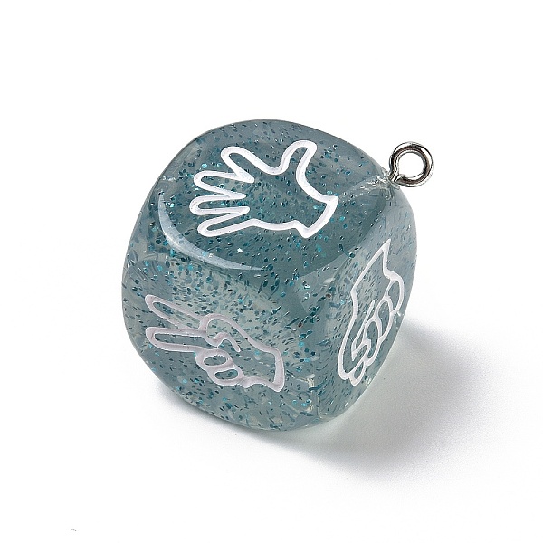 PandaHall Transparent Resin Finger Guessing Game Dice Rock Pendants, with Glitter Powder and Platinum Tone Iron Loops, Dice Charm with White...
PandaHall Transparent Resin Finger Guessing Game Dice Rock Pendants, with Glitter Powder and Platinum Tone Iron Loops, Dice Charm with White...