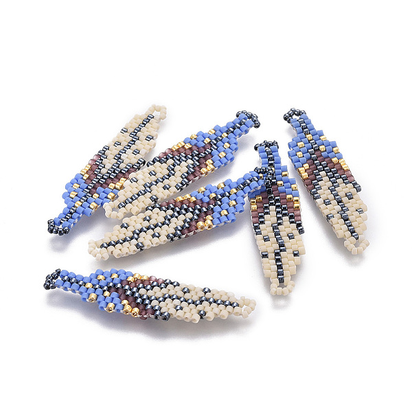 PandaHall MIYUKI & TOHO Handmade Japanese Seed Beads Pendants, Loom Pattern, Leaf, Colorful, 45~47x11~11.5x2mm, Hole: 2mm Glass Leaf
PandaHall MIYUKI & TOHO Handmade Japanese Seed Beads Pendants, Loom Pattern, Leaf, Colorful, 45~47x11~11.5x2mm, Hole: 2mm Glass Leaf