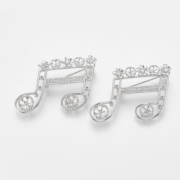 PandaHall Brass Brooch Rhinestone Settings, with Cubic Zirconia, For Half Drilled Beads, Musical Note, Nickel Free, Real Platinum Plated...
PandaHall Brass Brooch Rhinestone Settings, with Cubic Zirconia, For Half Drilled Beads, Musical Note, Nickel Free, Real Platinum Plated...
