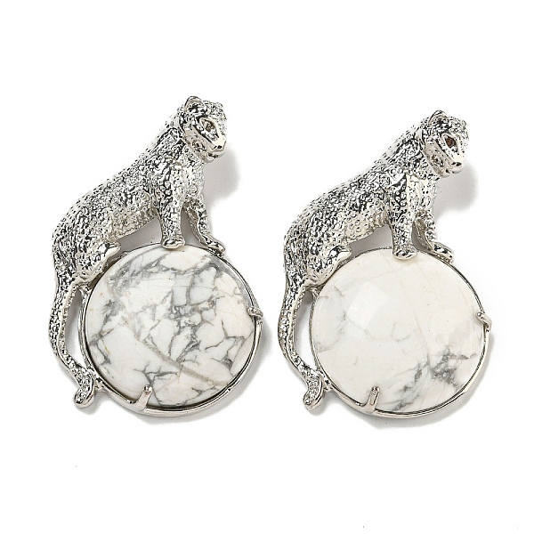 PandaHall Natural Howlite Half Round Pendants, Rack Plating Brass Leopard Charms, Platinum, Cadmium Free & Lead Free, 42x27x7.5mm, Hole...
PandaHall Natural Howlite Half Round Pendants, Rack Plating Brass Leopard Charms, Platinum, Cadmium Free & Lead Free, 42x27x7.5mm, Hole...