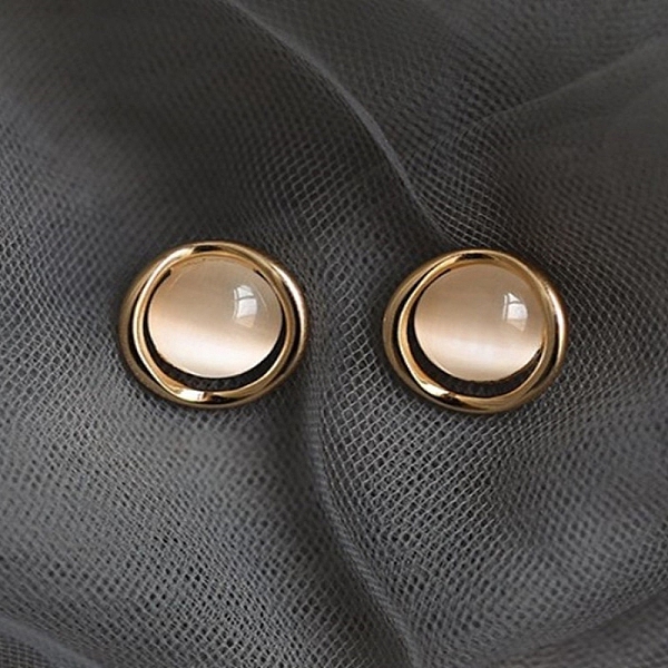 PandaHall Round Alloy Cat Eye Stud Earrings for Women, with 925 Sterling Silver Pin, Old Lace, 18x12mm Cat Eye
PandaHall Round Alloy Cat Eye Stud Earrings for Women, with 925 Sterling Silver Pin, Old Lace, 18x12mm Cat Eye