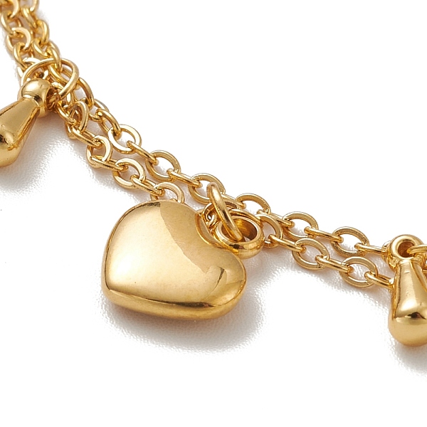 PandaHall Vacuum Plating 304 Stainless Steel Cable Chains Multi-strand Anklet, Heart & 201 Stainless Steel Teardrop Charm Double Layer...
PandaHall Vacuum Plating 304 Stainless Steel Cable Chains Multi-strand Anklet, Heart & 201 Stainless Steel Teardrop Charm Double Layer...