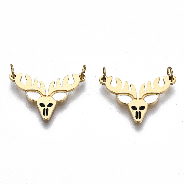 PandaHall 304 Stainless Steel Enamel Pendant Links, with Jump Rings, for Christmas, Reindeer, White, Real 14K Gold Plated, 12x17.5x1mm, Jump...
PandaHall 304 Stainless Steel Enamel Pendant Links, with Jump Rings, for Christmas, Reindeer, White, Real 14K Gold Plated, 12x17.5x1mm, Jump...