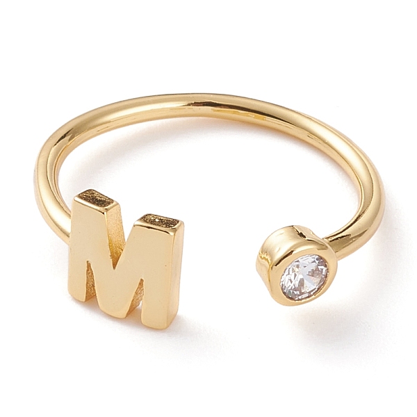 PandaHall Brass Micro Pave Clear Cubic Zirconia Cuff Rings, Open Rings, Long-Lasting Plated, Real 18K Gold Plated, Letter.M, US Size 6...
PandaHall Brass Micro Pave Clear Cubic Zirconia Cuff Rings, Open Rings, Long-Lasting Plated, Real 18K Gold Plated, Letter.M, US Size 6...