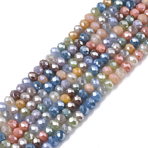 PandaHall Electroplate Glass Beads Strands, Pearl Luster Plated, Faceted, Rondelle, Colorful, 3x2.5mm, Hole: 0.7mm, about 188~190pcs/16.93...
PandaHall Electroplate Glass Beads Strands, Pearl Luster Plated, Faceted, Rondelle, Colorful, 3x2.5mm, Hole: 0.7mm, about 188~190pcs/16.93...