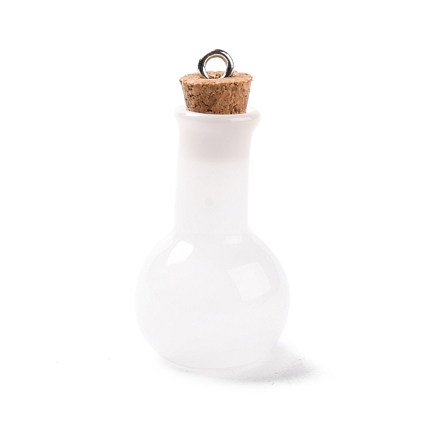 PandaHall Glass Pendants, with Wood Bottle Stopper and Platinum Alloy Loops, Bulb Shaped, White, 34x18mm, Hole: 2mm Alloy+Glass Bottle White
PandaHall Glass Pendants, with Wood Bottle Stopper and Platinum Alloy Loops, Bulb Shaped, White, 34x18mm, Hole: 2mm Alloy+Glass Bottle White