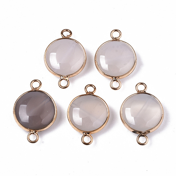 PandaHall Natural Grey Agate Links Connectors, with Light Gold Plated Brass Findings, Flat Round, 23~25.5x15~17.5x4~7mm, Hole: 2mm Grey...
PandaHall Natural Grey Agate Links Connectors, with Light Gold Plated Brass Findings, Flat Round, 23~25.5x15~17.5x4~7mm, Hole: 2mm Grey...