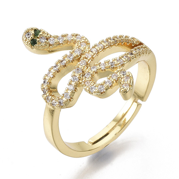 PandaHall Adjustable Brass Micro Pave Cubic Zirconia Finger Rings, Nickel Free, Snake, Clear, Real 16K Gold Plated, US Size 7 1/4(17.5mm)...
PandaHall Adjustable Brass Micro Pave Cubic Zirconia Finger Rings, Nickel Free, Snake, Clear, Real 16K Gold Plated, US Size 7 1/4(17.5mm)...