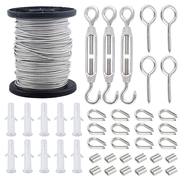 PandaHall Tiger Tail Wire, 304 Stainless Steel Wire, for Jewelry Making, Stainless Steel Color, 1.5mm, 1roll Stainless Steel Round
PandaHall Tiger Tail Wire, 304 Stainless Steel Wire, for Jewelry Making, Stainless Steel Color, 1.5mm, 1roll Stainless Steel Round