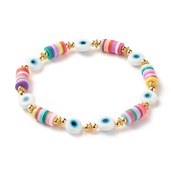 PandaHall Handmade Polymer Clay Heishi Beads Stretch Bracelet, Flat Round Evil Eye Lampwork Beads Lucky Bracelet with Daisy Alloy Spacer...
PandaHall Handmade Polymer Clay Heishi Beads Stretch Bracelet, Flat Round Evil Eye Lampwork Beads Lucky Bracelet with Daisy Alloy Spacer...