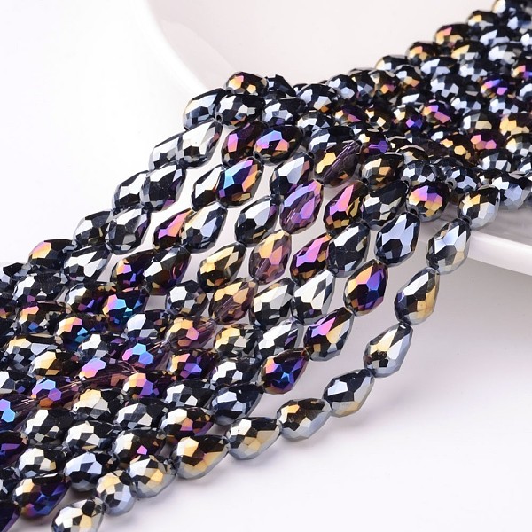 PandaHall Electroplate Glass Beads Strands, AB Color Plated, Faceted Teardrop, Black, 12x8mm, 58pcs/strand, 26.5 inch Glass Teardrop Black
PandaHall Electroplate Glass Beads Strands, AB Color Plated, Faceted Teardrop, Black, 12x8mm, 58pcs/strand, 26.5 inch Glass Teardrop Black