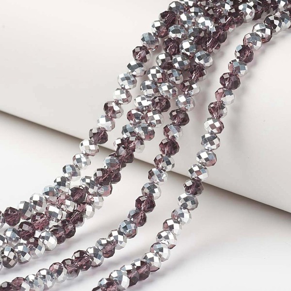 PandaHall Electroplate Transparent Glass Beads Strands, Half Silver Plated, Faceted, Rondelle, Coconut Brown, 4x3mm, Hole: 0.4mm, about...
PandaHall Electroplate Transparent Glass Beads Strands, Half Silver Plated, Faceted, Rondelle, Coconut Brown, 4x3mm, Hole: 0.4mm, about...