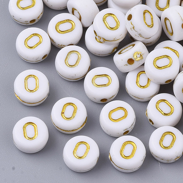 PandaHall Plating Acrylic Beads, Golden Metal Enlaced, Horizontal Hole, Flat Round with Alphabet, White, Letter.O, 7x3.5mm, Hole: 1.2mm...
PandaHall Plating Acrylic Beads, Golden Metal Enlaced, Horizontal Hole, Flat Round with Alphabet, White, Letter.O, 7x3.5mm, Hole: 1.2mm...