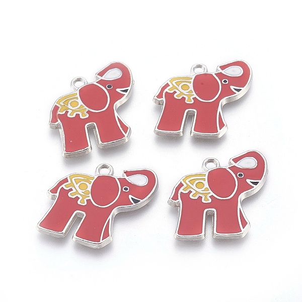 PandaHall Alloy Enamel Pendants, Lead Free and Cadmium Free, Elephant, Platinum Metal Color, Crimson, 25x26x2mm, Hole: 3mm Alloy+Enamel..., Pink
PandaHall Alloy Enamel Pendants, Lead Free and Cadmium Free, Elephant, Platinum Metal Color, Crimson, 25x26x2mm, Hole: 3mm Alloy+Enamel..., Pink