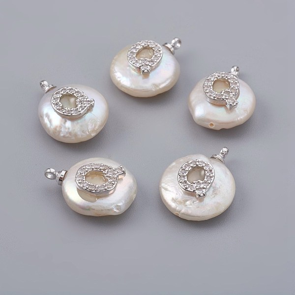 PandaHall Natural Cultured Freshwater Pearl Pendants, with Micro Pave Cubic Zirconia, Brass Findings, Long-Lasting Plated, Letter, Real 18K..., Clear
PandaHall Natural Cultured Freshwater Pearl Pendants, with Micro Pave Cubic Zirconia, Brass Findings, Long-Lasting Plated, Letter, Real 18K..., Clear