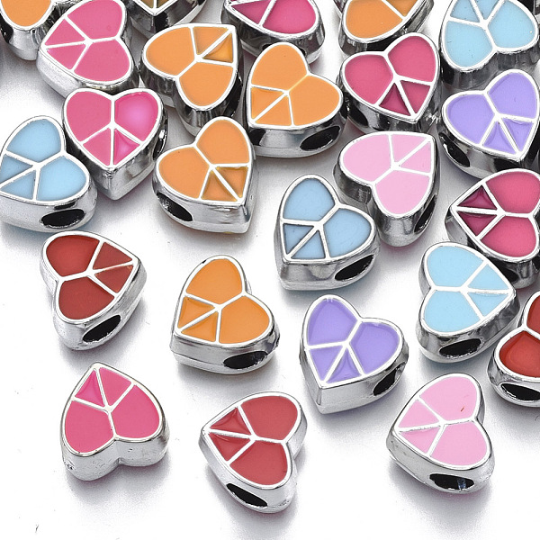 PandaHall UV Plating Acrylic European Beads, with Enamel, Large Hole Beads, Mixed Color, Heart, Platinum, 12x13x8.5mm, Hole: 5mm Acrylic...
PandaHall UV Plating Acrylic European Beads, with Enamel, Large Hole Beads, Mixed Color, Heart, Platinum, 12x13x8.5mm, Hole: 5mm Acrylic...