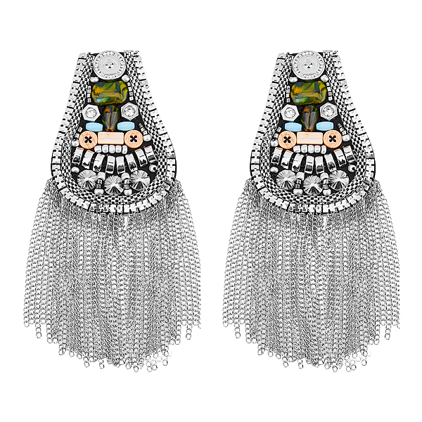 PandaHall SUPERFINDINGS 2Pcs Fashionable Tassel Epaulettes, Shoulder Badge, with Alloy Chains & Pin, Cloth Findings, Gray, 184mm Alloy Gray
PandaHall SUPERFINDINGS 2Pcs Fashionable Tassel Epaulettes, Shoulder Badge, with Alloy Chains & Pin, Cloth Findings, Gray, 184mm Alloy Gray